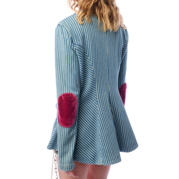 Alaia Striped Denim Blazer (3/24/26) - Picture 7 of 8